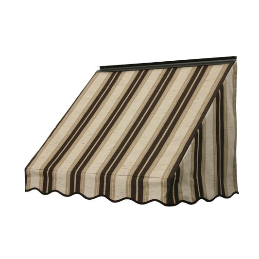 NuImage Awnings 3700 46-in Wide x 24-in Projection x 28-in Height Fabric Chocolate Chip Fancy (4776) Striped Fixed Window Awning