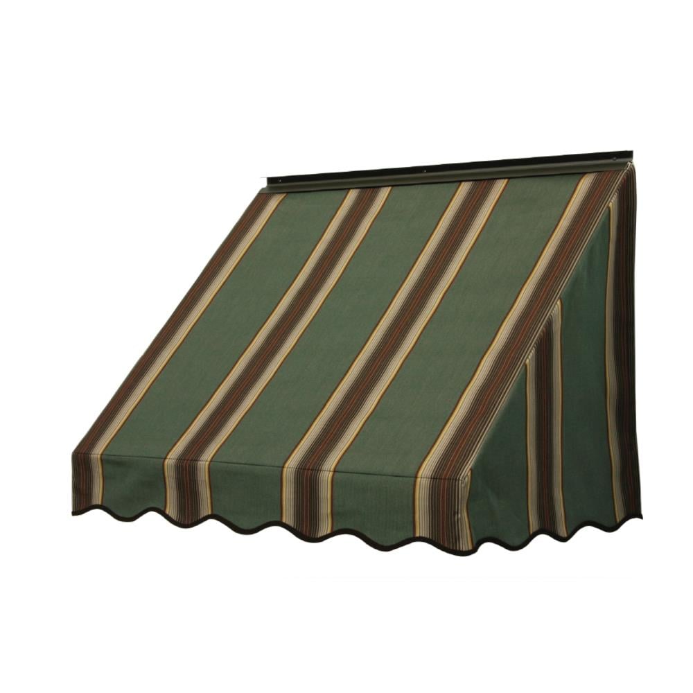 NuImage Awnings 3700 42-in Wide x 18-in Projection x 23-in Height Fabric Forest Vintage Bar (4949) Striped Fixed Window Awning