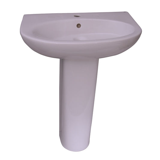 Barclay Infinity White Vitreous China Modern Pedestal Sink Combo (23.62-in x 17.37-in x 33.5-in)