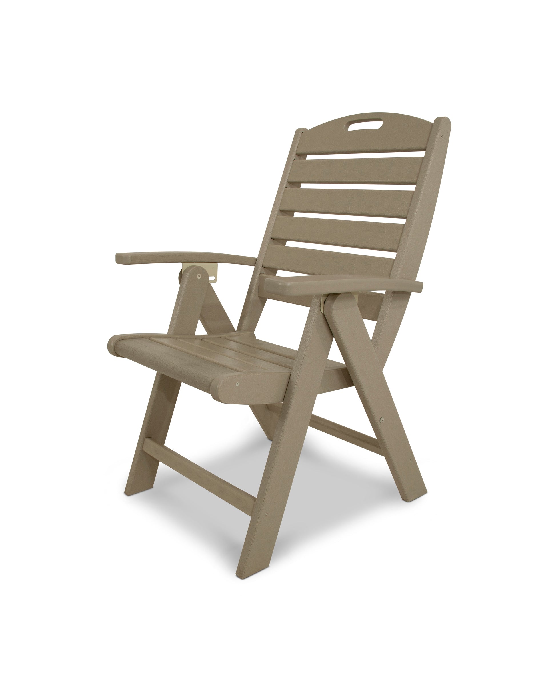 Trex Outdoor Furniture Yacht Club Sand Castle HDPE Frame Stationary Dining Chair with Slat Seat