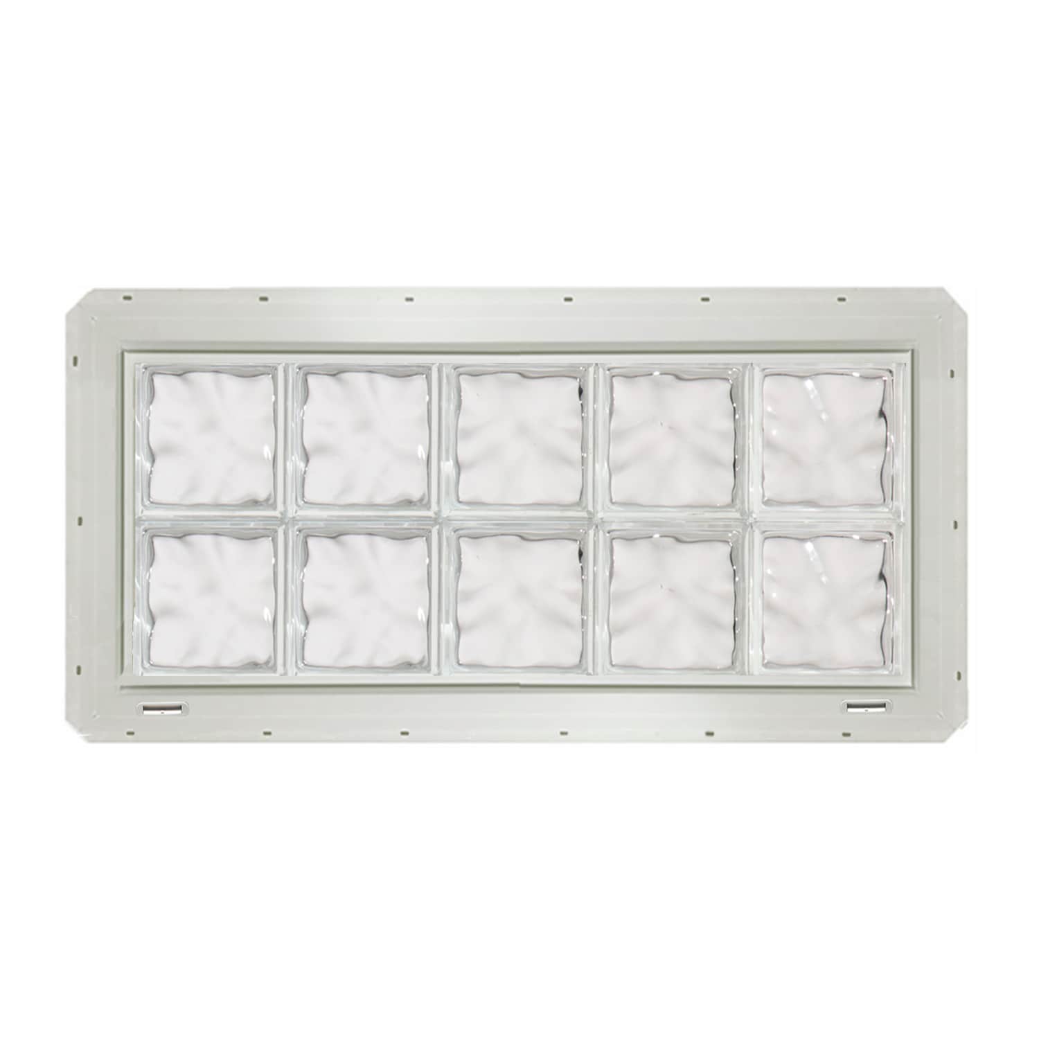 CrystaLok Wavy Glass 39-1/4-in x 16-3/4-in Vinyl New construction Glass Block Window