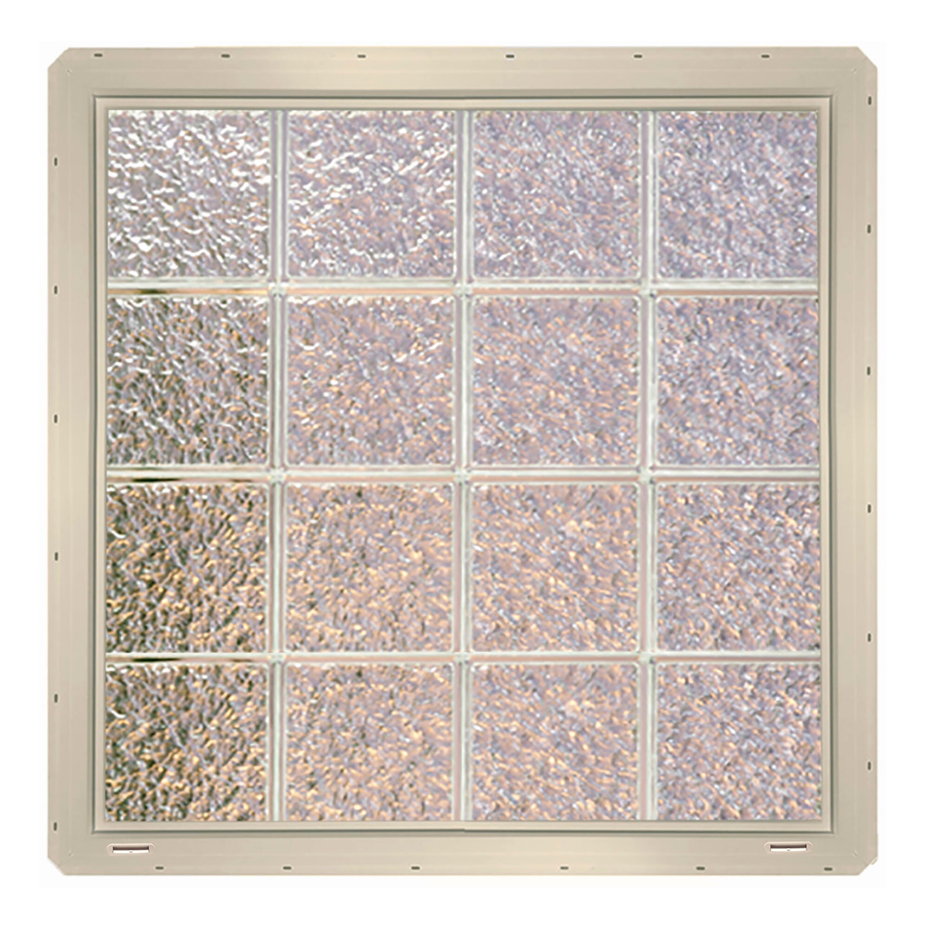 CrystaLok Ice Glass 31-3/4-in x 31-3/4-in Vinyl New construction Glass Block Window
