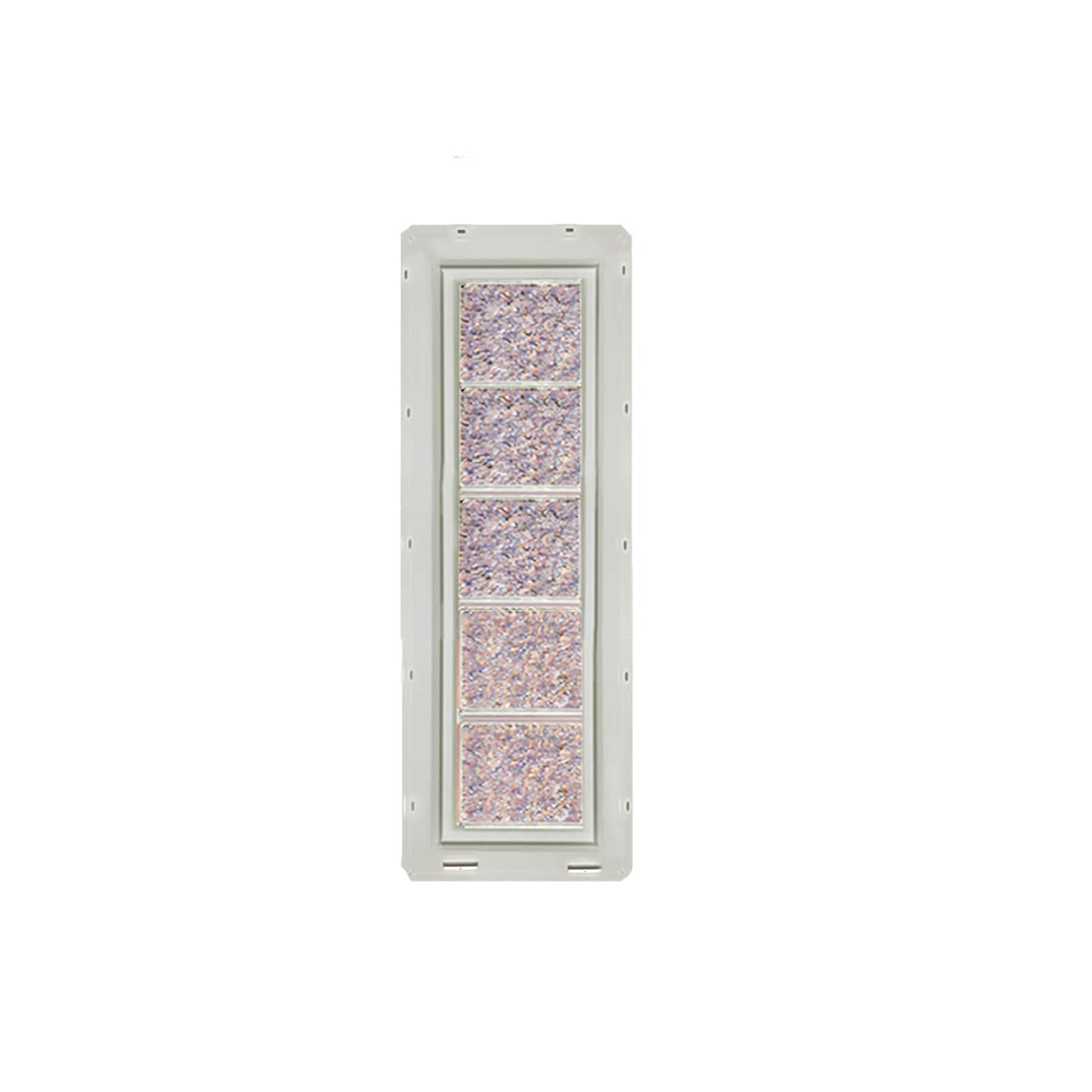 CrystaLok Ice Glass 9-1/4-in x 39-1/4-in Vinyl New construction Glass Block Window