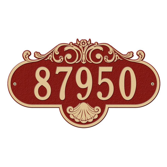 Whitehall 10-1/4-in H x 17-1/2-in W Red/Gold Aluminum Address Plaque 2017RG