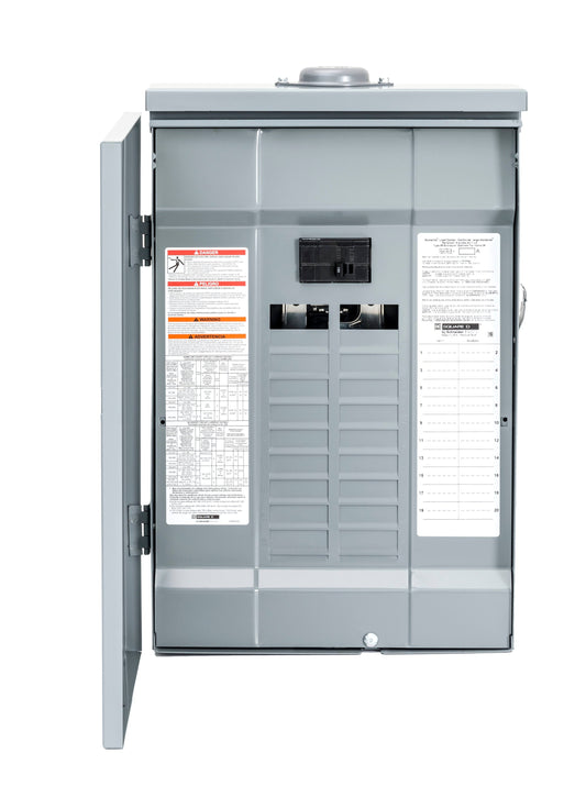 Square D Homeline 100-Amp 20-Spaces 40-Circuit Outdoor Main Breaker Plug-on Neutral Load Center