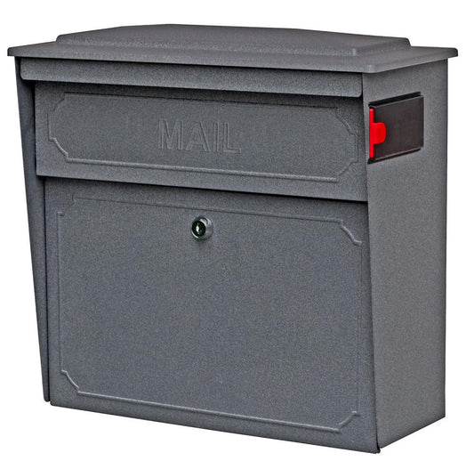 Mail Boss Wall Mount Gray Metal Large Lockable Mailbox 7171