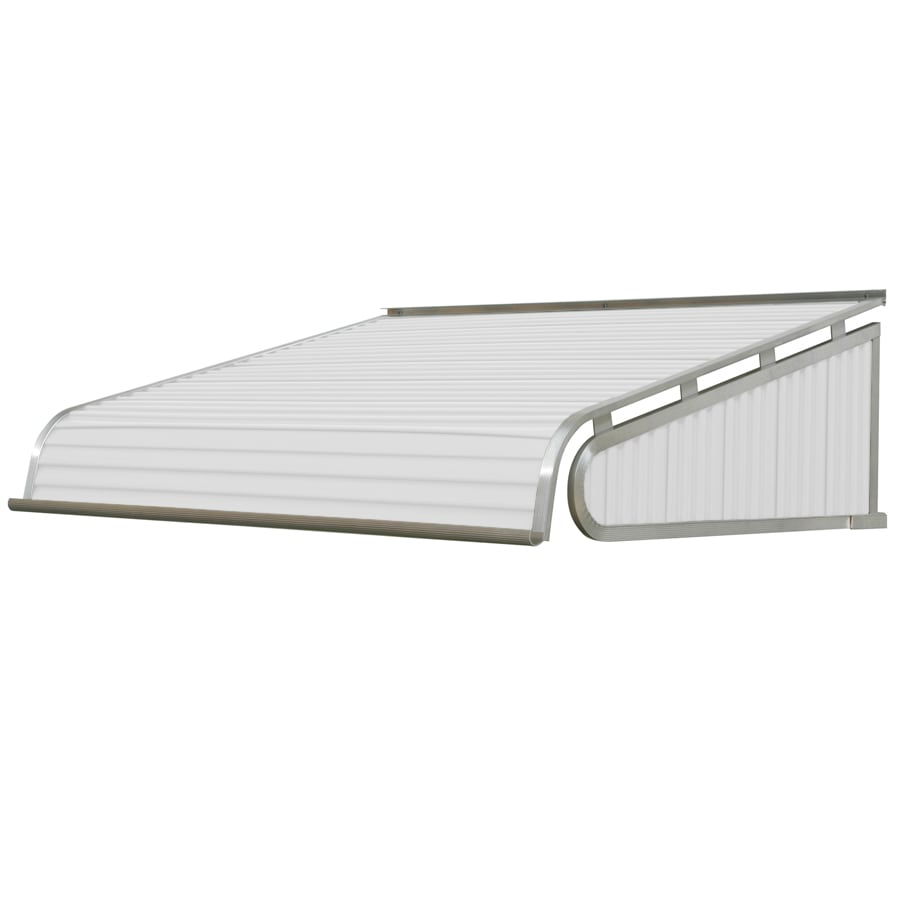 NuImage Awnings 1500 60-Inches Wide x 30-Inches Projection x 13-Inches Height Metal White Solid Fixed Door Awning