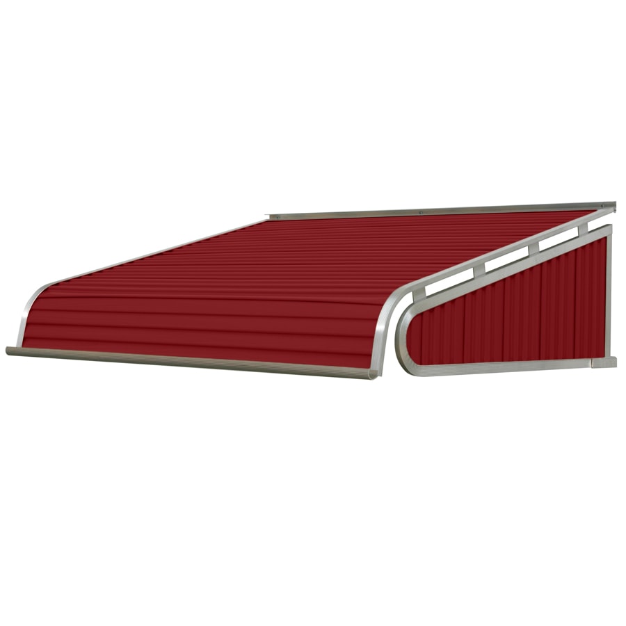 NuImage Awnings 1500 48-Inches Wide x 36-Inches Projection x 15-Inches Height Metal Brick Red Solid Fixed Door Awning
