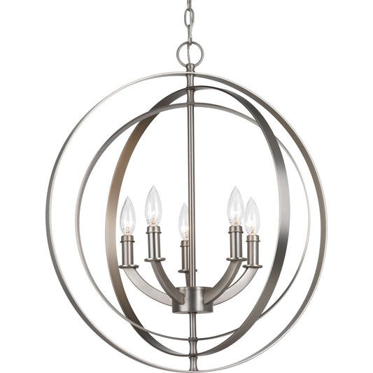 Progress Lighting Equinox 5 -Light Gray Transitional For Use in Bedrooms, Dining Rooms, Foyers, Kitchens, Living Rooms Chandelier 797651