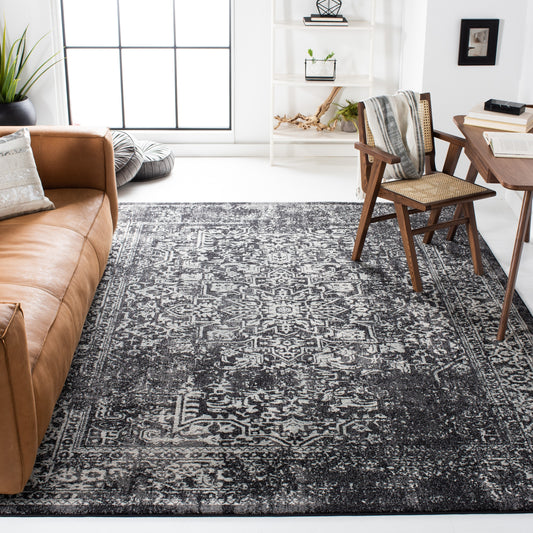 Safavieh Evoke Isla 12 x 18 (ft) Loomed Black/Gray Rectangular Indoor Floral/Botanical Vintage Area rug