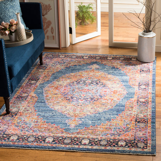 Safavieh Nirvana Jehane 9 x 13 (ft) Loomed Navy/Multi Rectangular Indoor Abstract Oriental Area rug