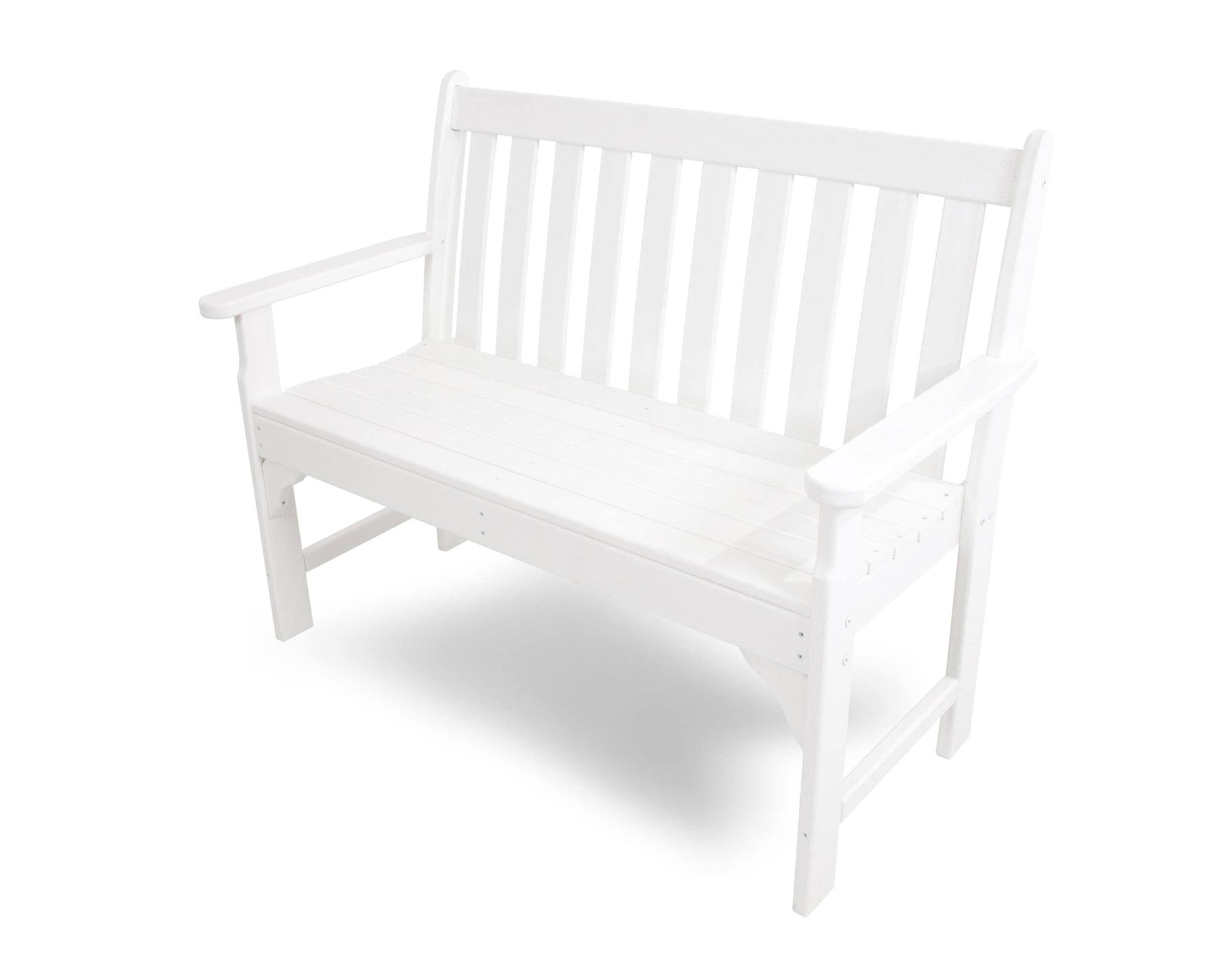 POLYWOOD Vineyard 48.5-in W x 35.25-in H White Plastic Garden Bench