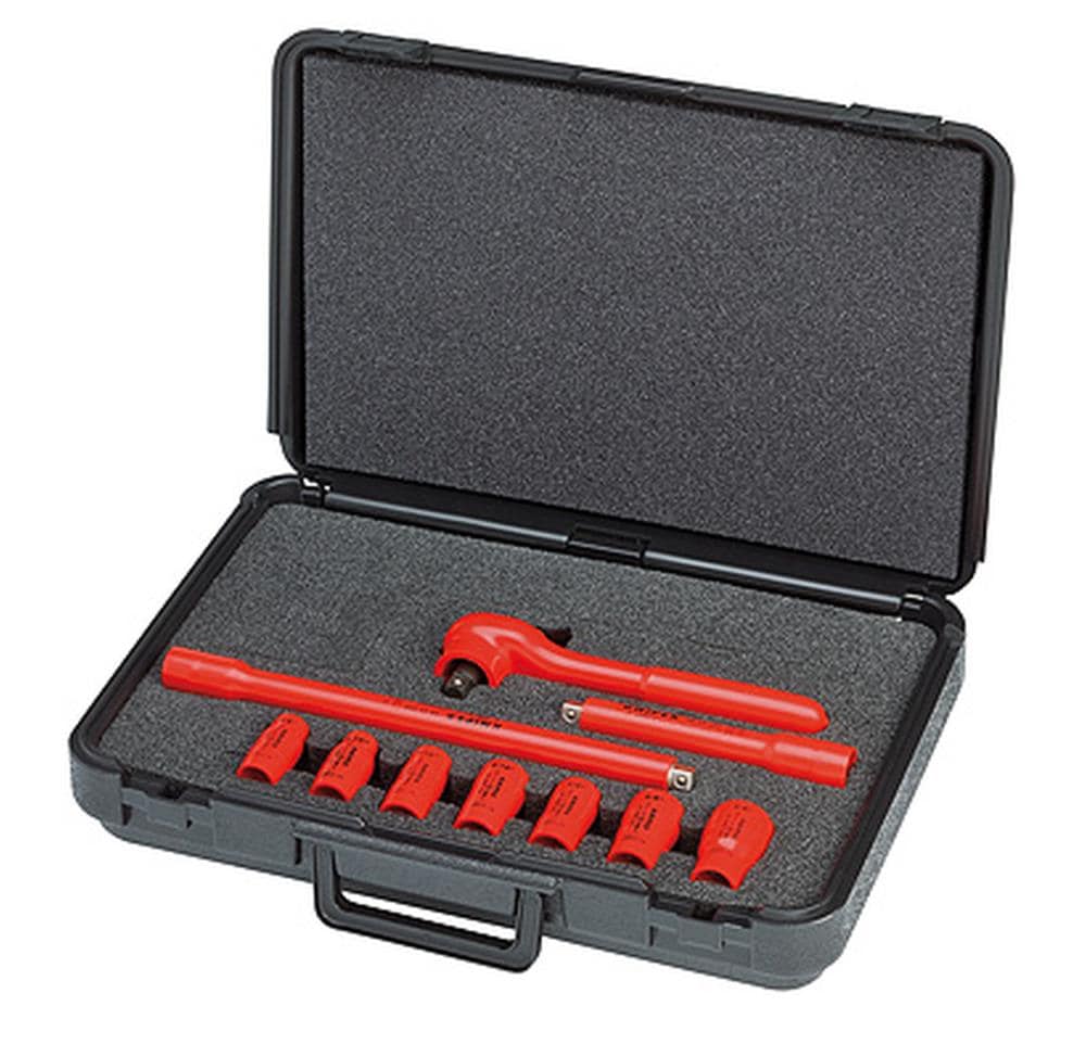 KNIPEX 1/2-in Drive Standard (SAE) Deep Socket Set (10-Pieces) 98 99 11 S6