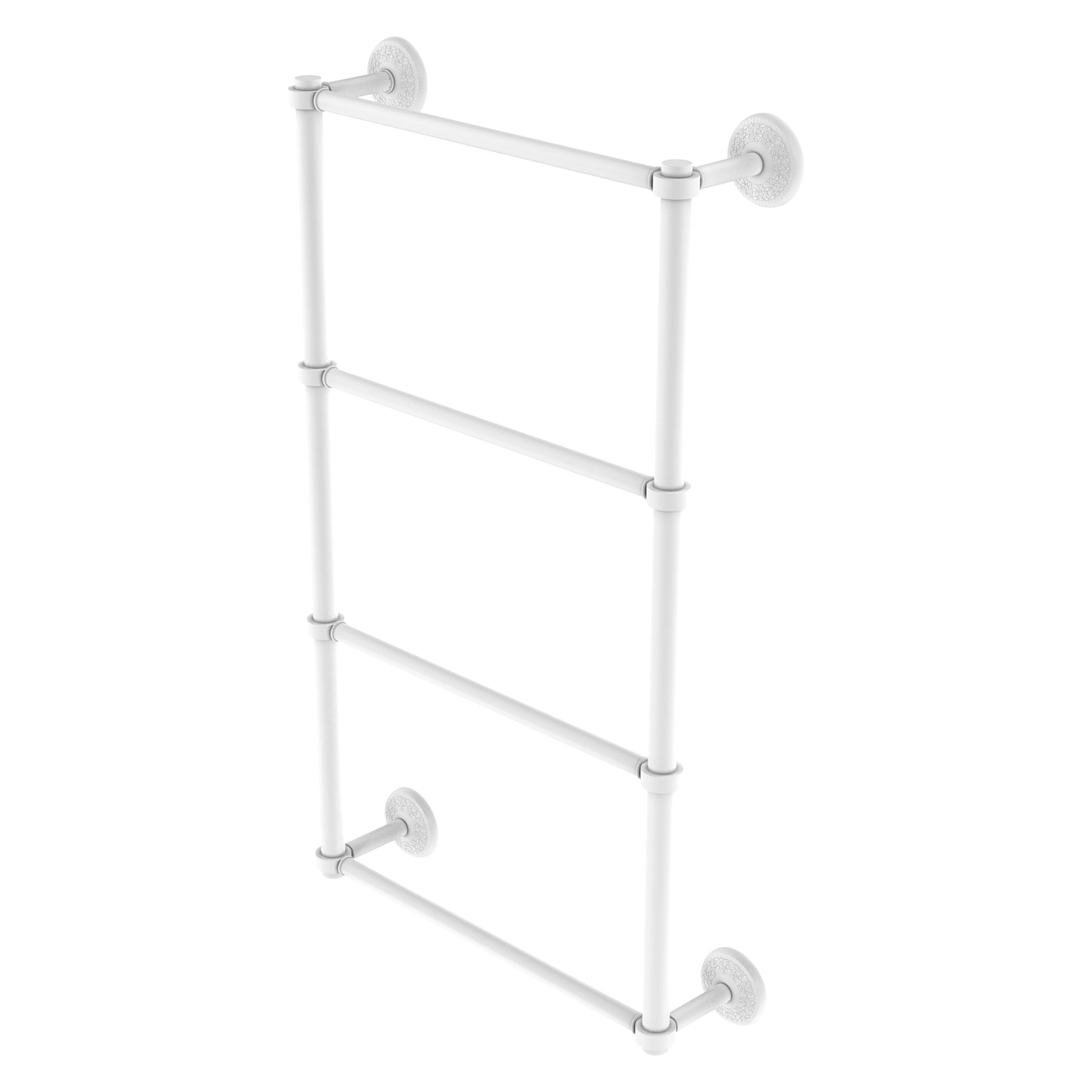 Allied Brass Monte Carlo 36-in double Matte White Wall mount 4-tier Towel Bar