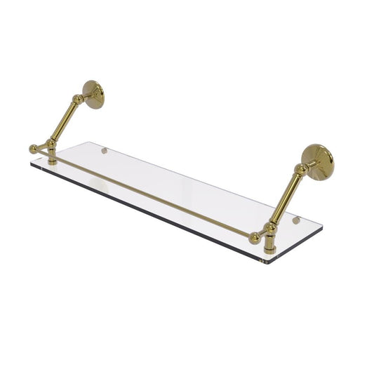 Allied Brass Prestige Monte Carlo Unlacquered 1-Tier Brass Wall Mount Bathroom Shelf (30-in X 8-in)