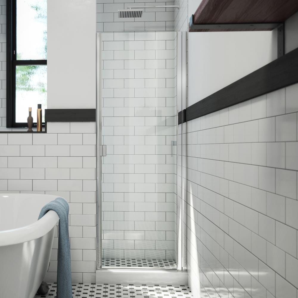 Arizona Shower Door R-Door Polished Chrome 24-in W x 66-in H Semi-frameless Clear Glass Hinged Shower door
