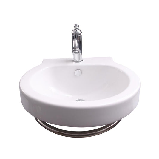 Barclay Bryant Wall-Hung Basin Vitreous china Wall-mount Round Modern White Bathroom Sink ( 19.5-Inches x 20.37-Inches )