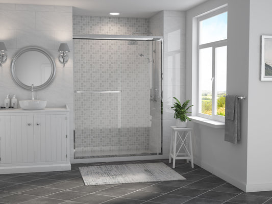 Coastal Shower Doors Paragon Chrome 60-in W x 71-in H Frameless Clear Glass Bypass Sliding Shower door