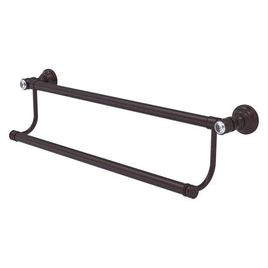 Allied Brass Carolina Crystal 36-in double Antique Bronze Wall mount Double Towel Bar