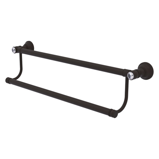 Allied Brass Carolina Crystal 30-in double Oil Rubbed Bronze Wall mount Double Towel Bar