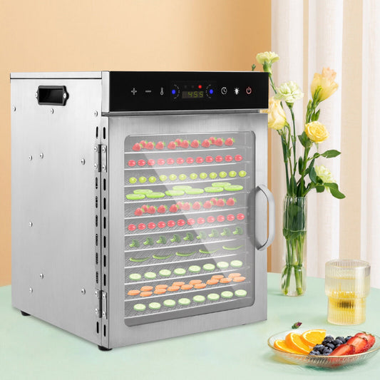 12 Trays Large Food Dehydrator Machine Stainless Steel Trays Dryer Machine LCD Touch
