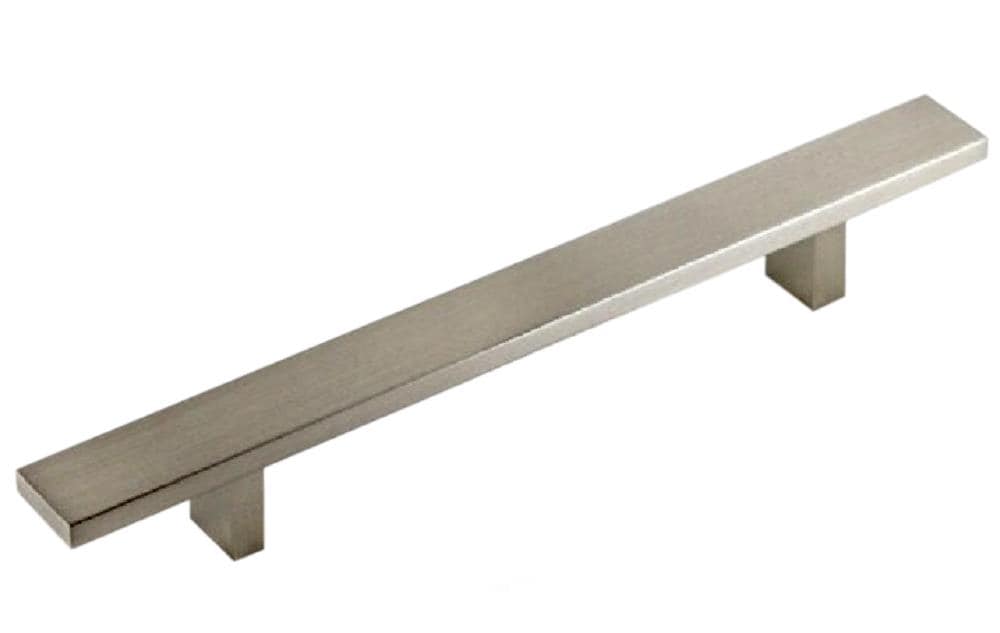 Kingsman Hardware Flat rectangular series 6-1/4-in (160Mm) Center to Center Brushed Nickel Rectangular Bar Drawer Pulls (20-Pack) LW10-20