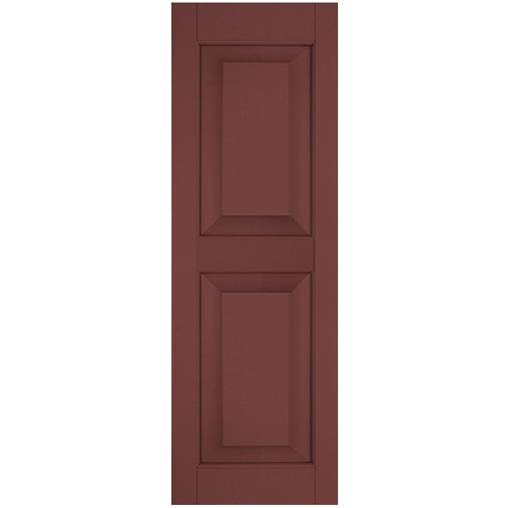 Ekena Millwork 12-in W x 49-in H Cottage Red Raised panel Wood Exterior Shutters ( 2 -Pack )