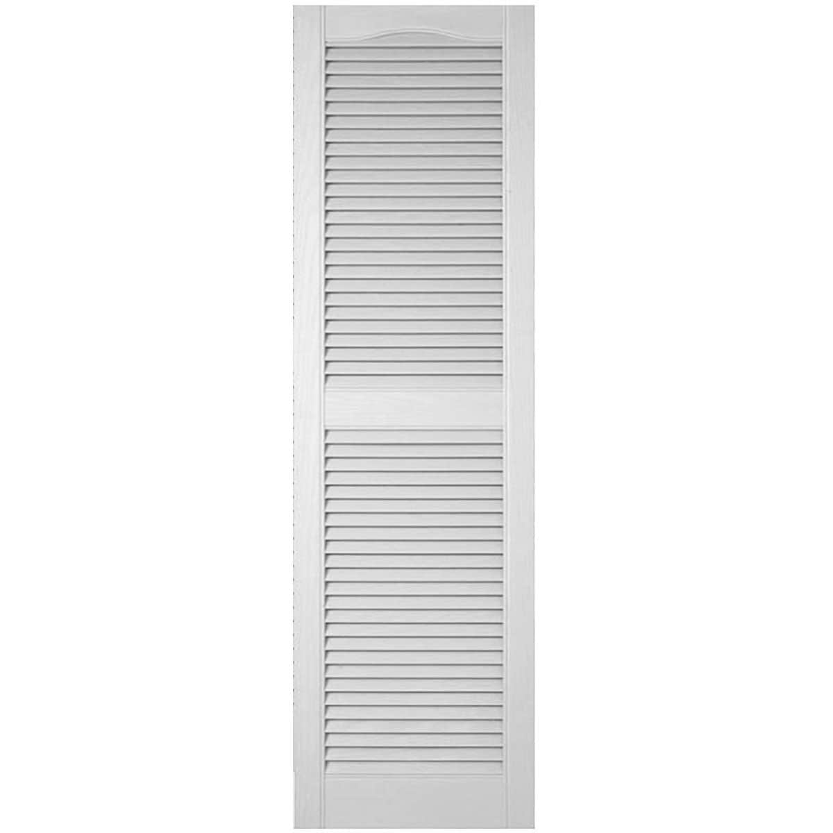 Ekena Millwork Lifetime Custom Cathedral Top Center Mullion 18-in W x 95-in H Paintable Louvered Exterior Shutters (2-Pack)