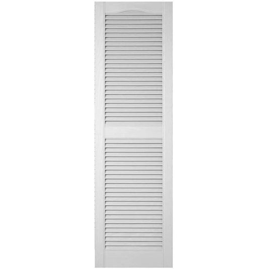 Ekena Millwork Lifetime Custom Cathedral Top Center Mullion 18-in W x 95-in H Paintable Louvered Exterior Shutters (2-Pack)