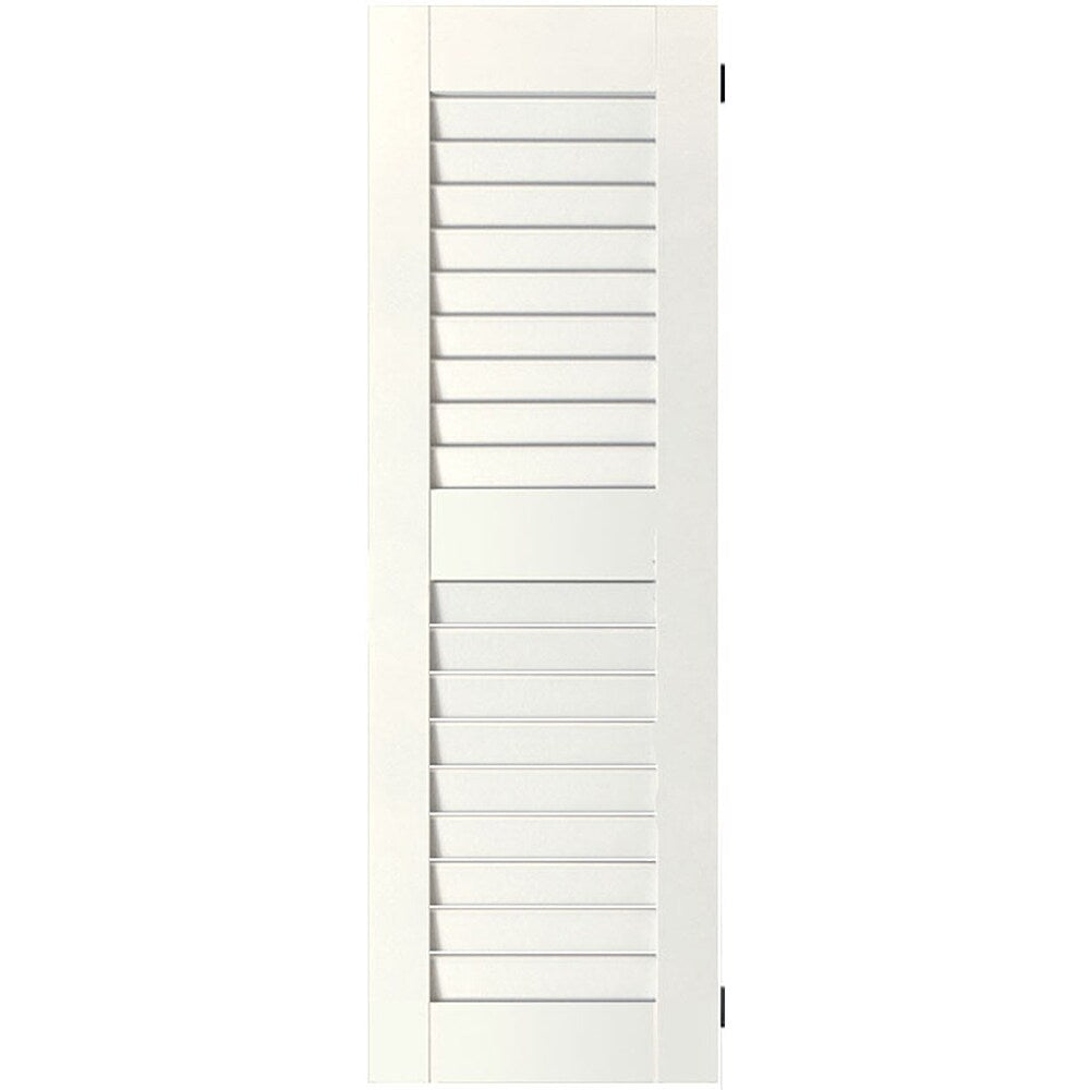 Ekena Millwork 15-in W x 49-in H White Paintable/Stainable Louvered Wood Exterior Shutters ( 2 -Pack )