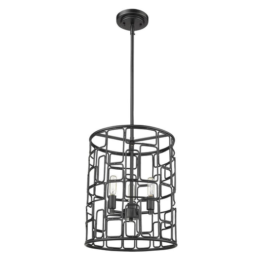 Acclaim Lighting Amoret 3 -Light Matte Black Modern/contemporary Drum Hanging Pendant light