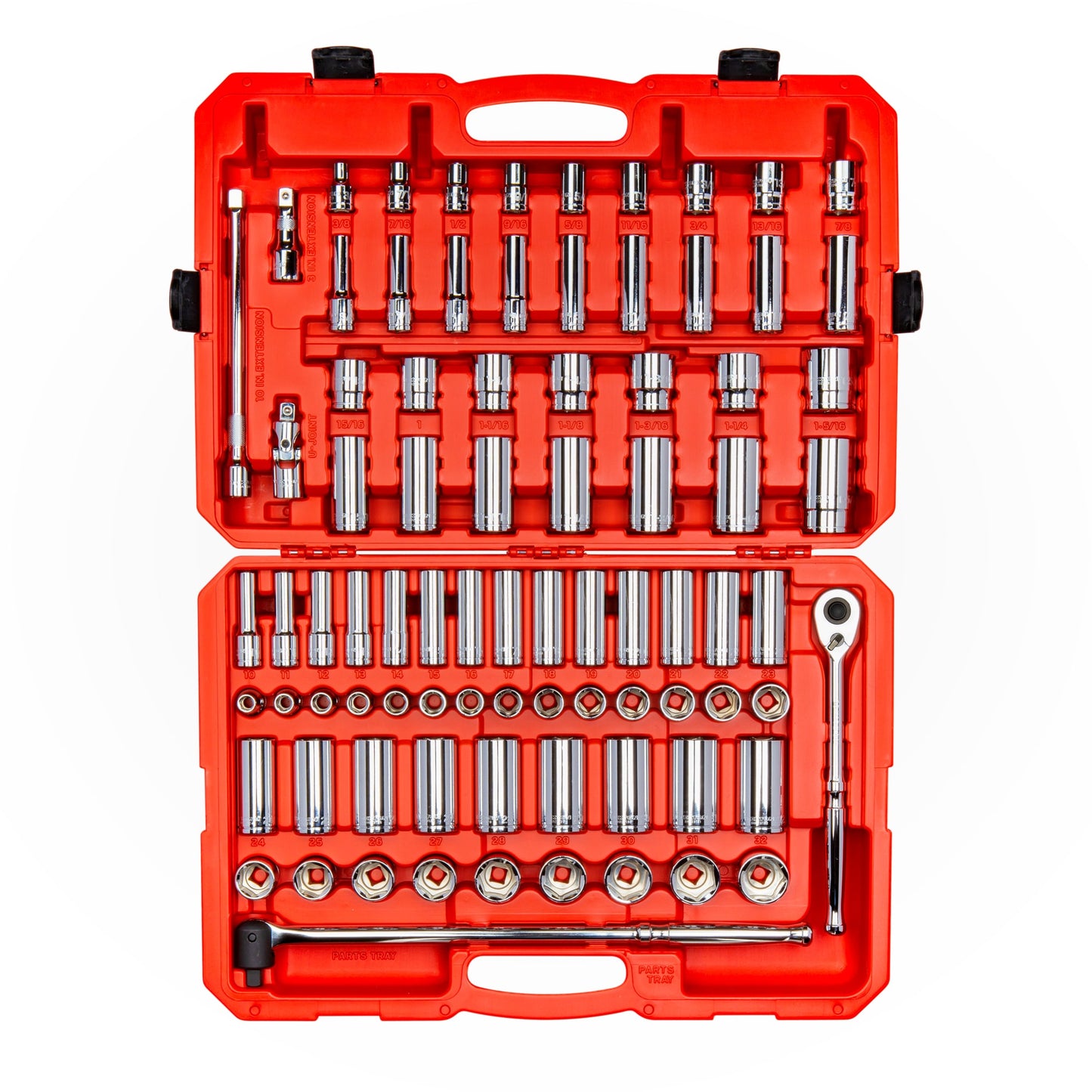 TEKTON 1/2-in Drive Standard (SAE) and Metric Intermediate Socket Set (84-Pieces) SKT25302