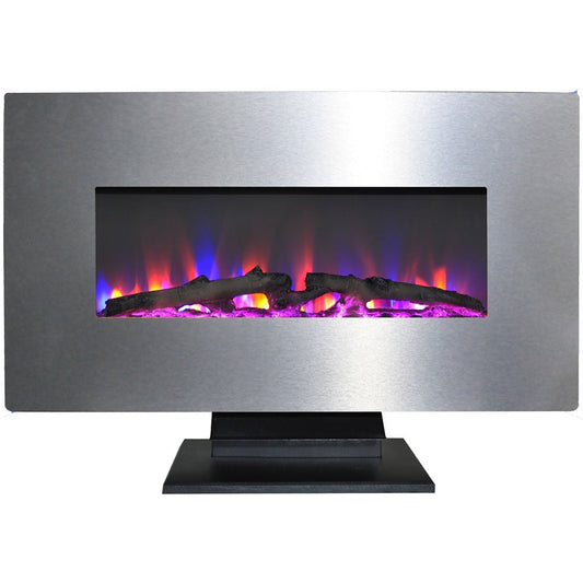 Cambridge 36-in W Stainless Steel Fan-forced Electric Fireplace CAM36WMEF-2SS