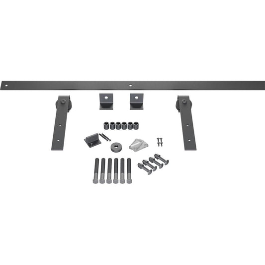 Goldberg Brothers 60-in Silver Metallic Indoor J-strap Single Double Barn door hardware kit