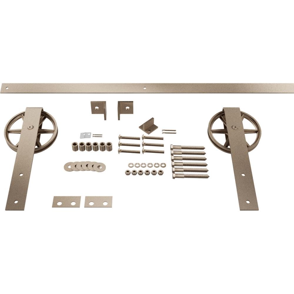Goldberg Brothers 60-in White Bronze Indoor Wagon wheel Single Double Barn door hardware kit