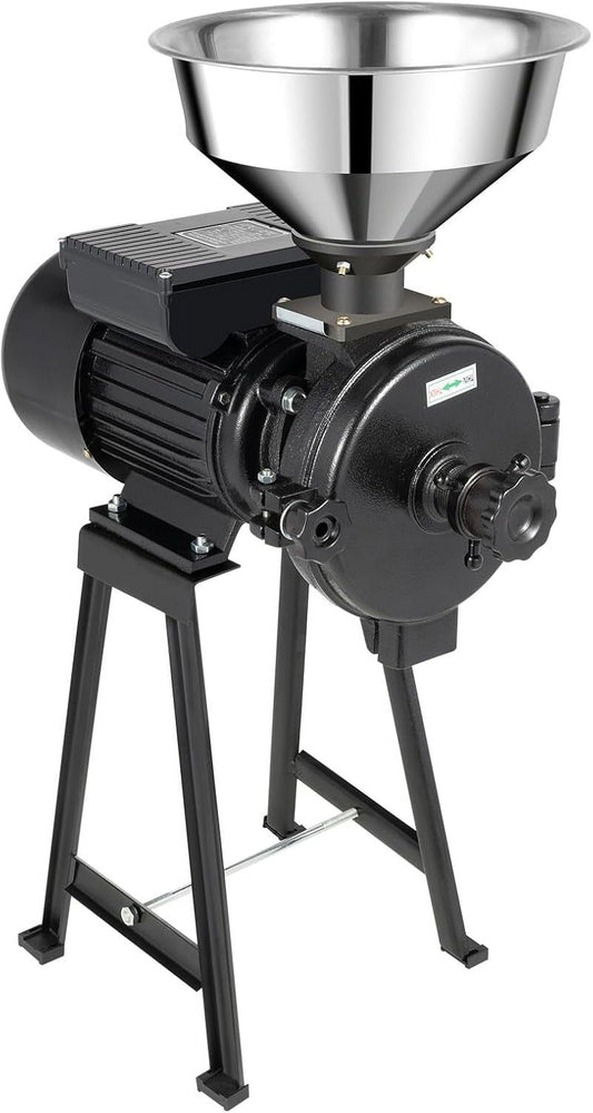 1500W Electric Grain Mill,  Wheat Feed Mill Dry Grinder Grain Grinder Milling Machine with Stainless Steel Funnel, Wet Dry Cereal Grinder Rice Corn Coffee Flour Mill, 1400r/m, 110V