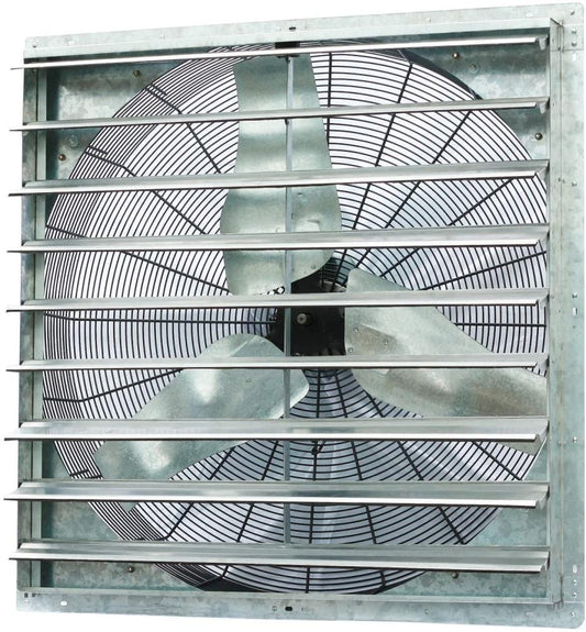 iLIVING Single Speed Shutter Exhaust Fan 36-in Indoor Silver Wall Mounted Fan ILG8SF36S