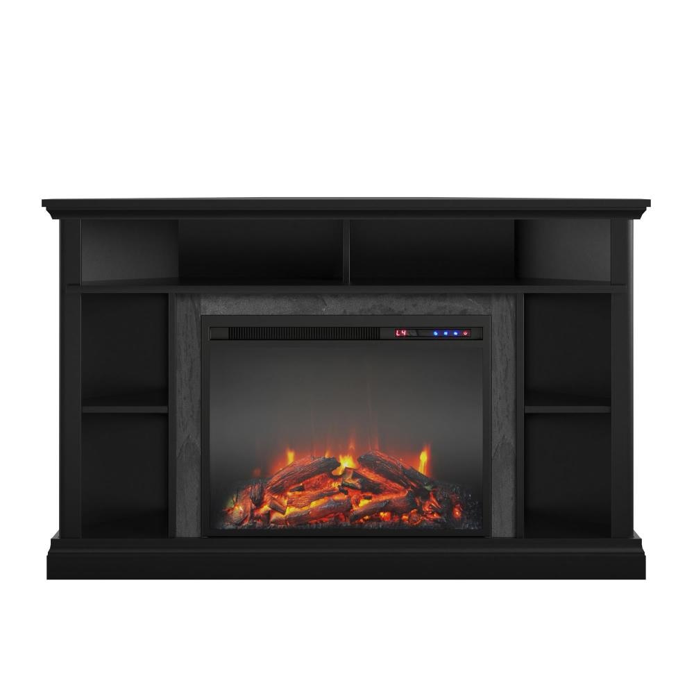 Ameriwood Home 47.625-in W Black TV Stand with Fan-forced Electric Fireplace 1805872COM