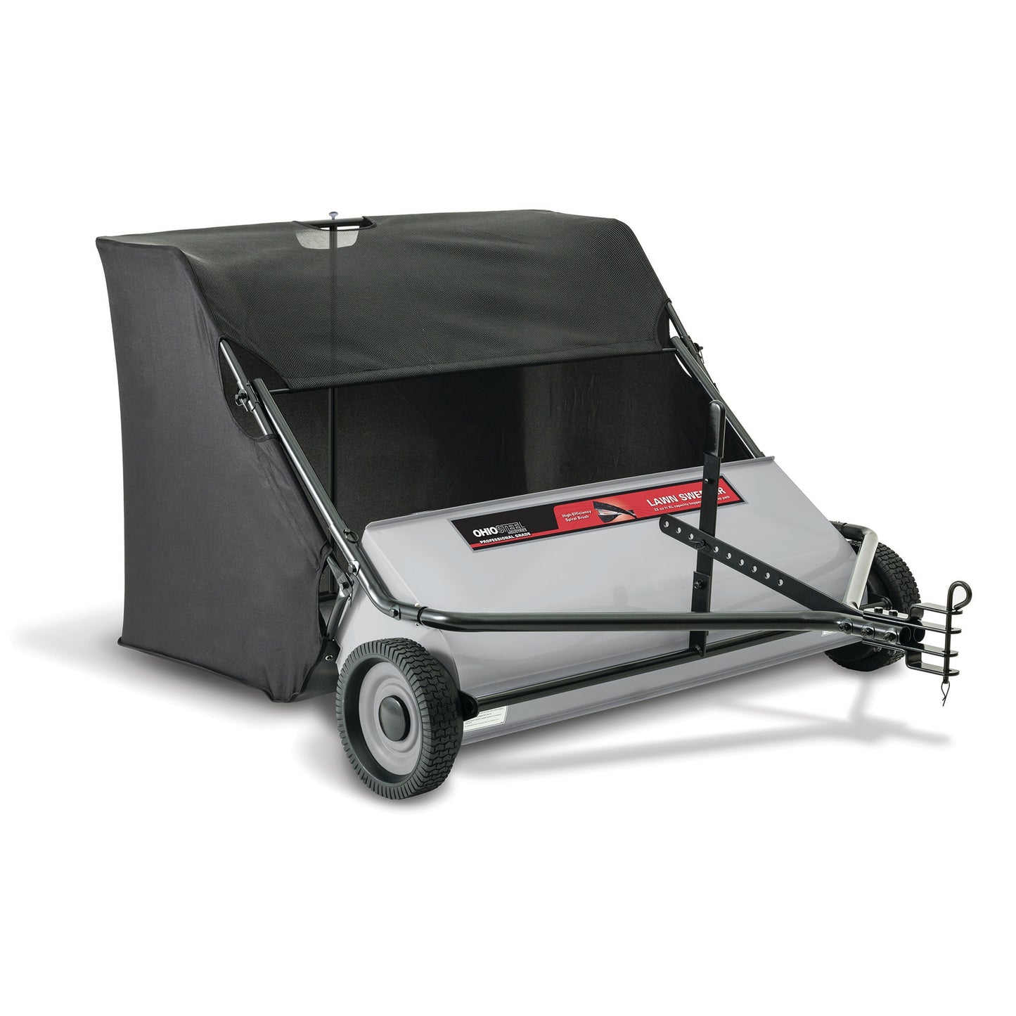 Ohio Steel 42-Inch Tow Lawn Sweeper with 22 Cu. Ft. Hopper Capacity - 10x Faster Than Raking 42SWP22