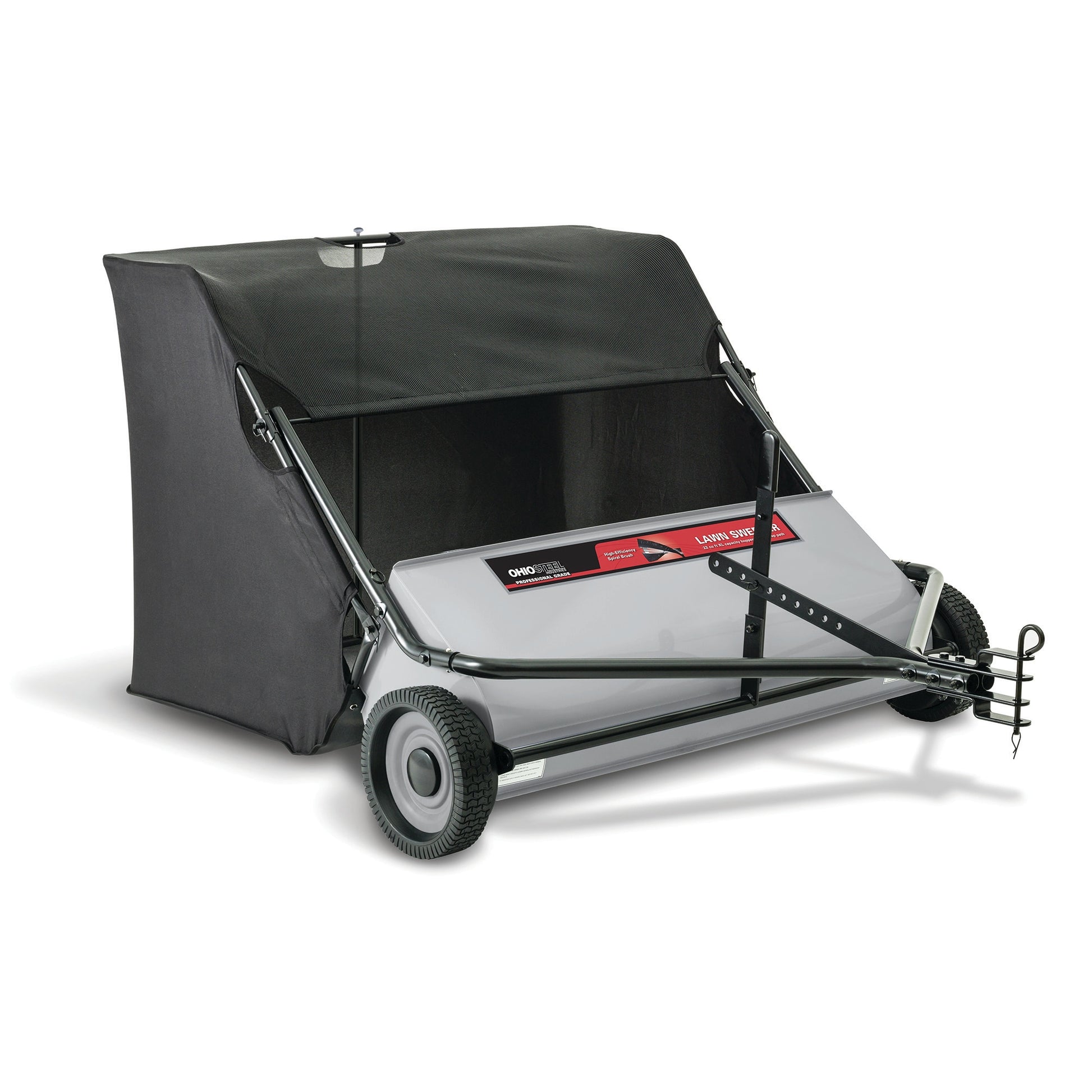 Ohio Steel 42-Inch Tow Lawn Sweeper with 22 Cu. Ft. Hopper Capacity - 10x Faster Than Raking 42SWP22