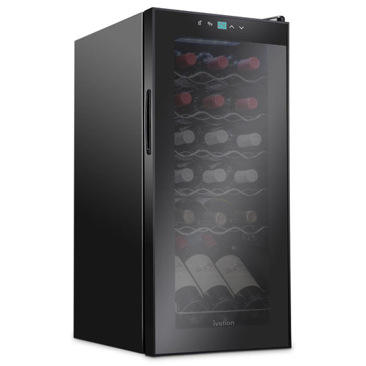 Ivation 13.6-in W 18 -Bottles Black Freestanding Indoor Wine Cooler