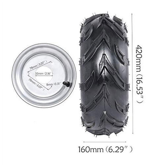 1PCS 16X8-7 Tubeless Tires Wheels with Rim | Front or Rear Tires with Rims for ATV Go Kart UTV Quad Bike Buggy