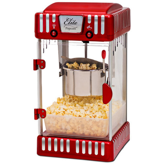 2.5oz Classic Carnival Tabletop Kettle Popcorn Popper Machine, Retro-Style
