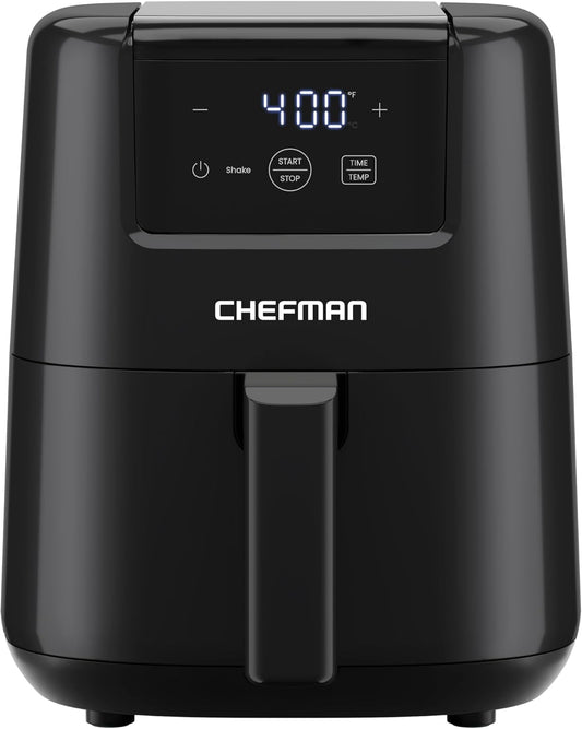 N00 2 Qt Mini Air Fryer - Digital Space-Saving Compact Air Fryer, Quick & Easy Meals, Digital Timer, Black
