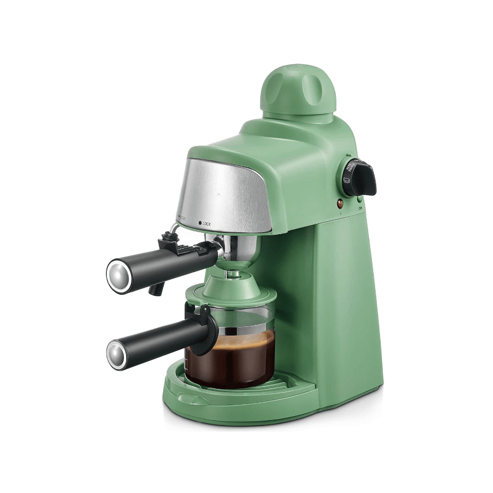 3.5Bar Espresso And Cappuccino Machine With Preheating Function, 4 Cup Coffee Maker With Milk Frothing Function And Steam Wand