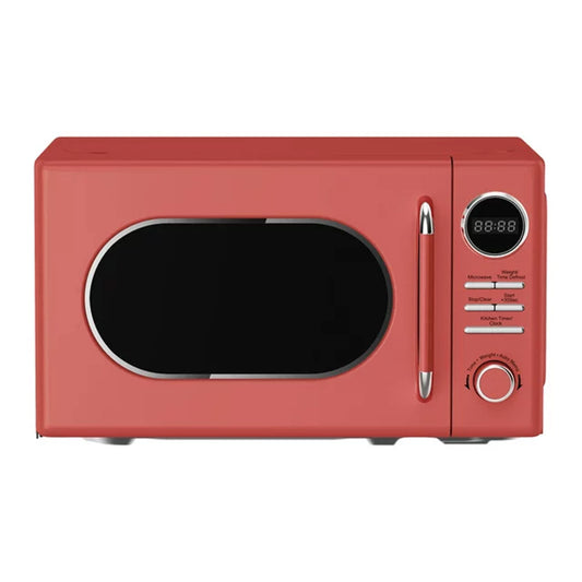 Open Box Magic Chef 0.7 Cubic Feet 700 Watt Retro Countertop Microwave, Red