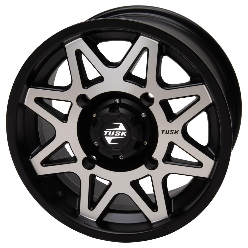 4/110 Tusk Tintic Wheel 14x7 5.0 + 2.0 Machined/Black For Honda Pioneer 700-4 Forest 2023-2025