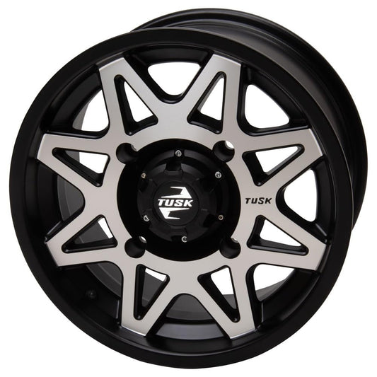 4/110 Tusk Tintic Wheel 14x7 5.0 + 2.0 Machined/Black For Honda Pioneer 700-4 Forest 2023-2025