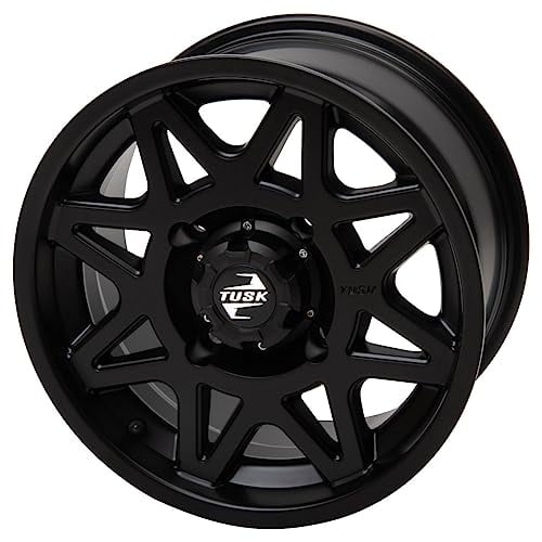 4/110 Tusk Tintic Wheel 14x7 5.0 + 2.0 Matte Black For Honda Rancher 420 4x4 Automatic DCT IRS 2015-2024