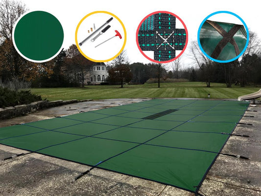 WaterWarden 28-ft x 14-ft Pool Safety Cover In-Ground Vinyl Safety and winter Rectangle Pool Cover